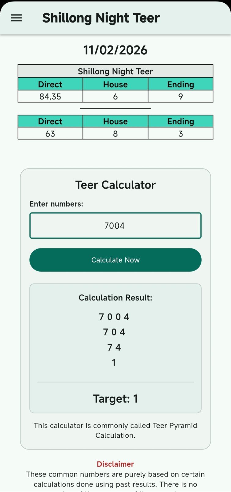 Common number